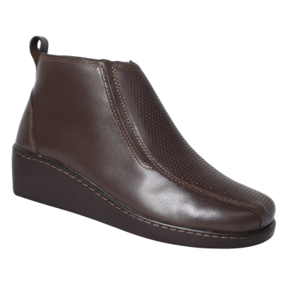 Romulo Bota Cuero Caf&eacute; Mujer Ref 6373